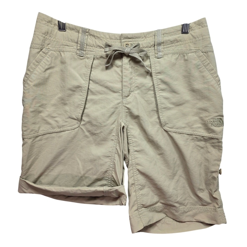 The North Face Tekware Womens 6 Packable Khaki Nylon Roll Up Hiking Cargo Shorts
